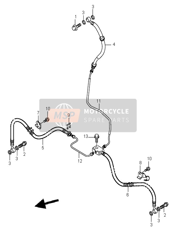 Suzuki LT-A400 EIGER 4X2 2007 Flexible de frein avant pour un 2007 Suzuki LT-A400 EIGER 4X2