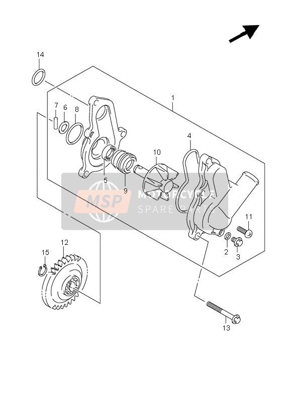 Suzuki LT-R450 QUADRACER LIMITED 2008 Water Pump for a 2008 Suzuki LT-R450 QUADRACER LIMITED