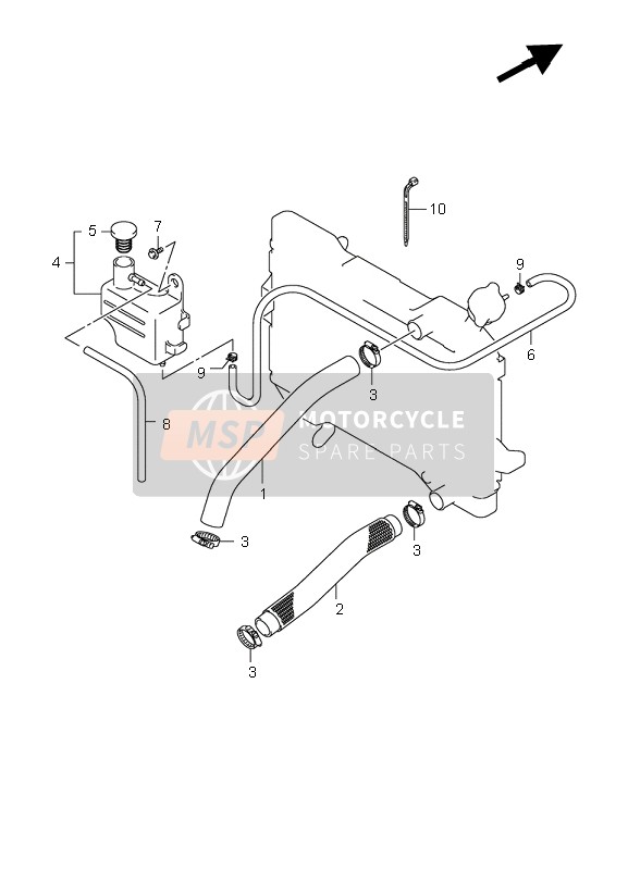 Suzuki LT-R450 QUADRACER LIMITED 2008 Radiator Hose for a 2008 Suzuki LT-R450 QUADRACER LIMITED