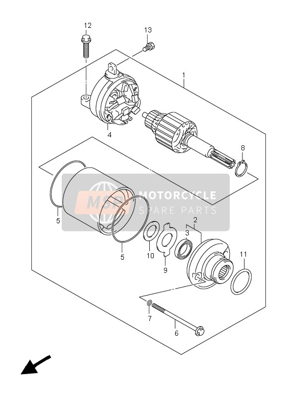 Suzuki LT-R450 QUADRACER LIMITED 2008 Starting Motor for a 2008 Suzuki LT-R450 QUADRACER LIMITED