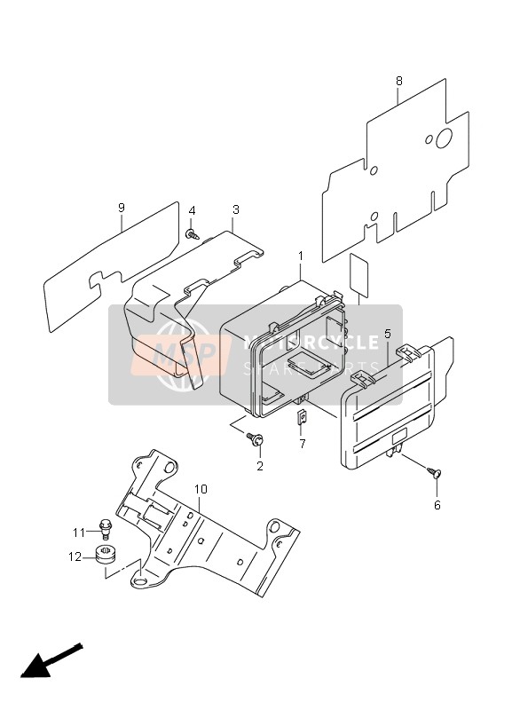 Suzuki LT-R450 QUADRACER LIMITED 2008 Battery Holder for a 2008 Suzuki LT-R450 QUADRACER LIMITED