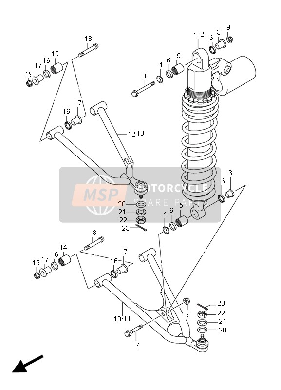 Suzuki LT-R450 QUADRACER LIMITED 2008 Suspension Arm for a 2008 Suzuki LT-R450 QUADRACER LIMITED