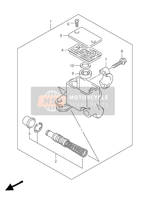 Suzuki LT-R450 QUADRACER LIMITED 2008 Front Master Cylinder for a 2008 Suzuki LT-R450 QUADRACER LIMITED