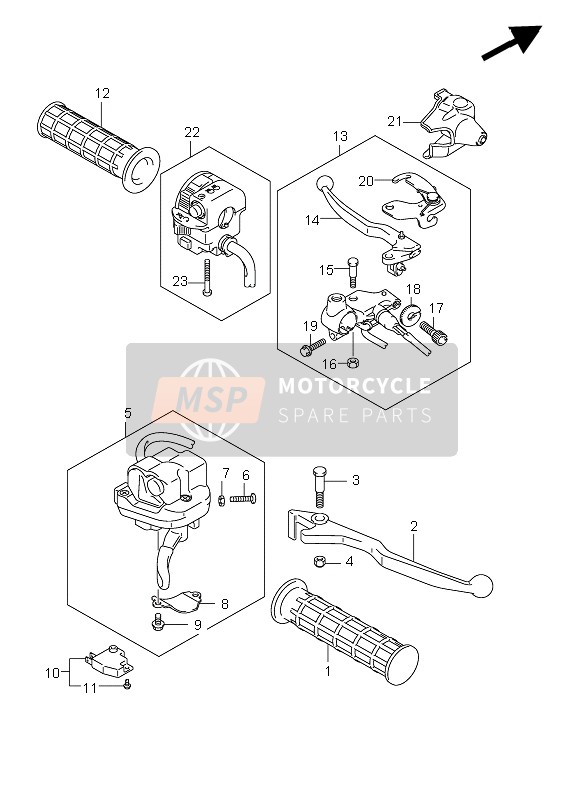 Suzuki LT-A750X KINGQUAD AXi 4x4 LIMITED 2008 Handle Lever for a 2008 Suzuki LT-A750X KINGQUAD AXi 4x4 LIMITED