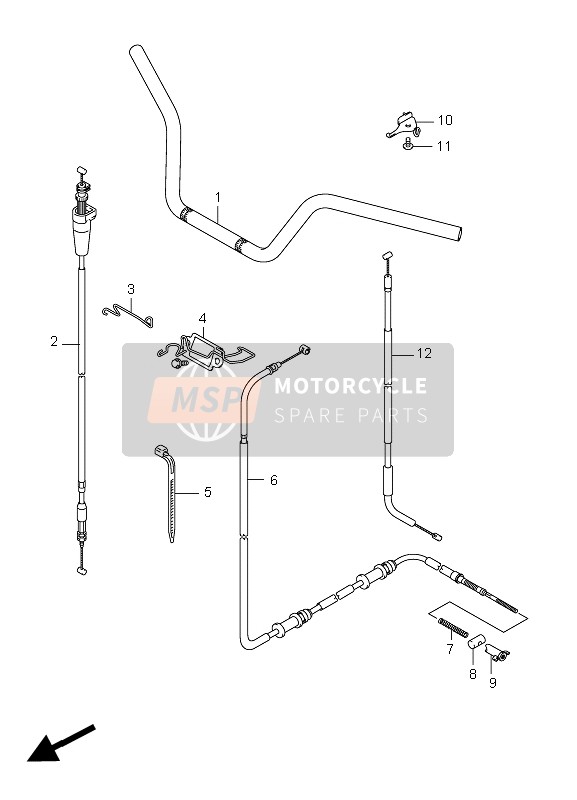 Suzuki LT-A450X KINGQUAD 4x4 LIMITED 2008 Guidon pour un 2008 Suzuki LT-A450X KINGQUAD 4x4 LIMITED