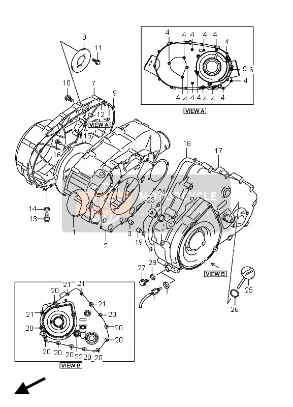 Suzuki LT-A400F KINGQUAD 4x4 2008 Tapa del cárter para un 2008 Suzuki LT-A400F KINGQUAD 4x4