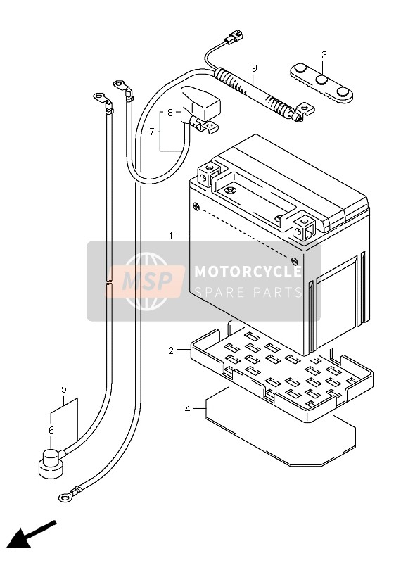 Suzuki LT-A400F KINGQUAD 4x4 2008 Batterie pour un 2008 Suzuki LT-A400F KINGQUAD 4x4