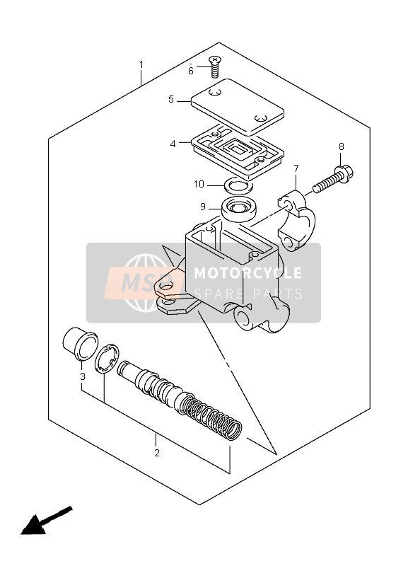 Suzuki LT-A400F KINGQUAD 4x4 2008 Front Master Cylinder for a 2008 Suzuki LT-A400F KINGQUAD 4x4