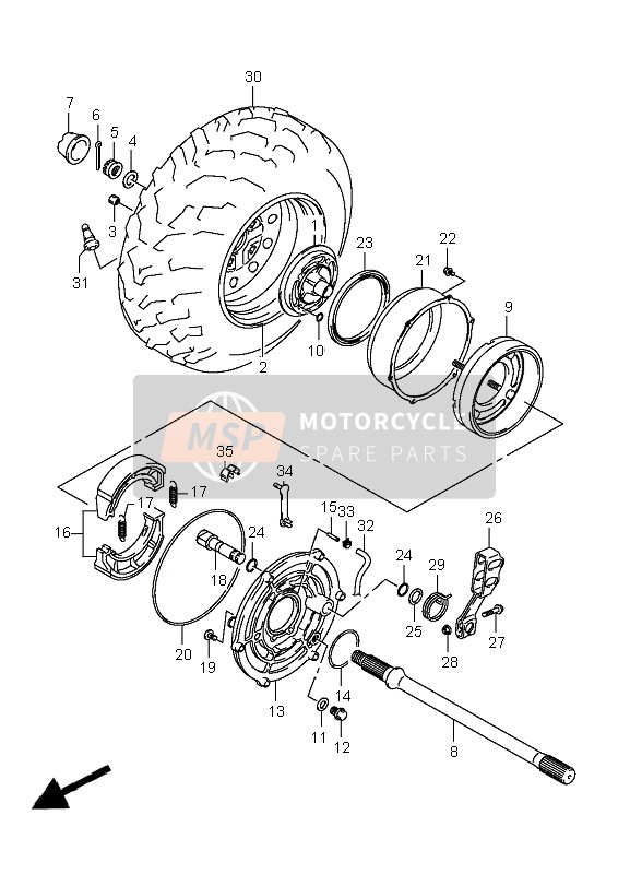 Suzuki LT-A400F KINGQUAD 4x4 2008 Right Rear Wheel for a 2008 Suzuki LT-A400F KINGQUAD 4x4