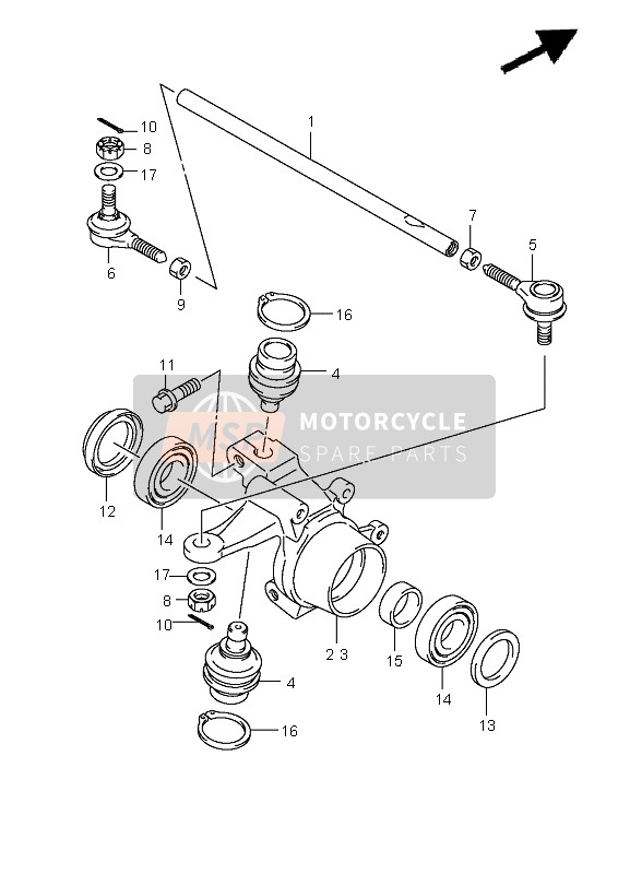 Suzuki LT-A400 KINGQUAD 4x2 2008 Steering Knuckle for a 2008 Suzuki LT-A400 KINGQUAD 4x2