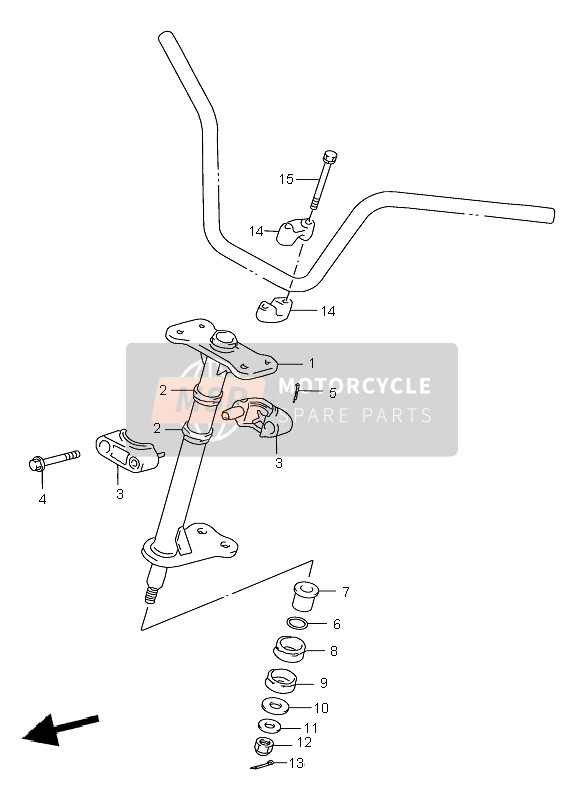 Suzuki LT-F250 QUADRUNNER 2000 Arbre de direction pour un 2000 Suzuki LT-F250 QUADRUNNER