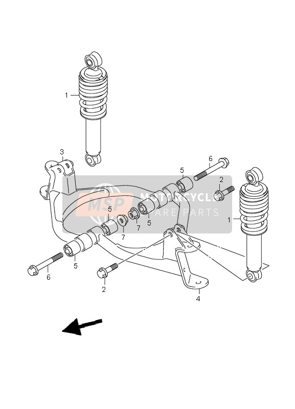 Suzuki LT-Z50 4T QUADSPORT 2008 Suspension Arm for a 2008 Suzuki LT-Z50 4T QUADSPORT