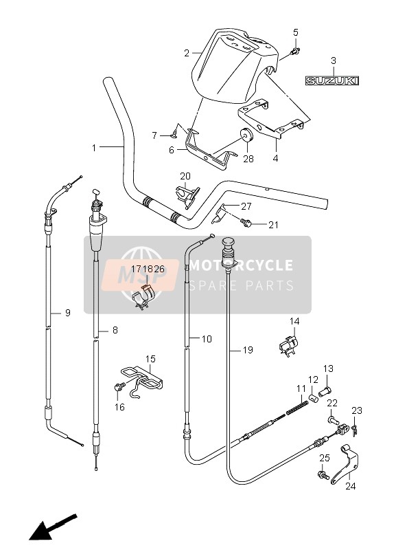 Suzuki LT-F250 OZARK 2008 Guidon pour un 2008 Suzuki LT-F250 OZARK