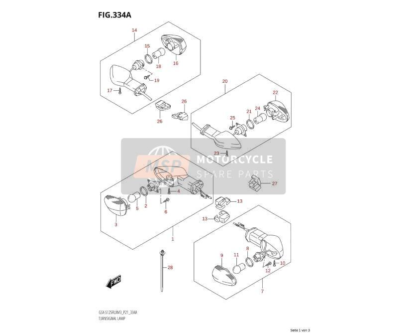 3560134J80, Lamp Assy, Front Turnsignal Rh, Suzuki, 0