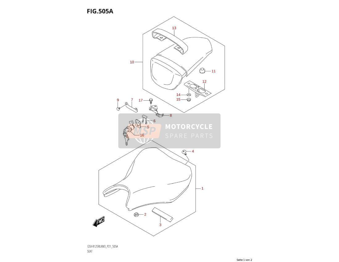 4530023K01PRQ, Seat Assy,Pillion(Black), Suzuki, 1