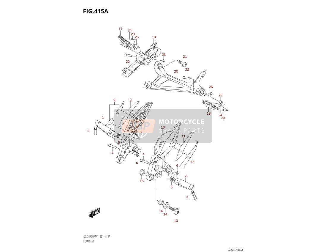 4381108J00YAP, Soporte Reposapies, Suzuki, 2