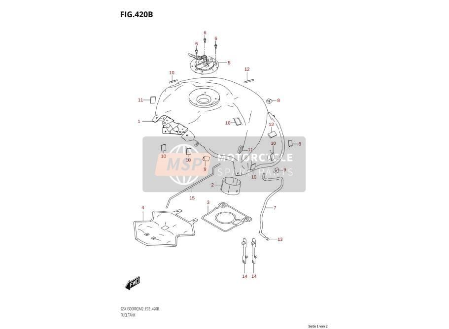 4457435F00, Stay, Fuel Tank, Suzuki, 3