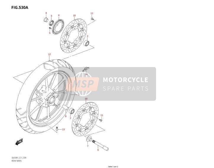 5471108F10 Axle,Fr Part Suzuki - MSP