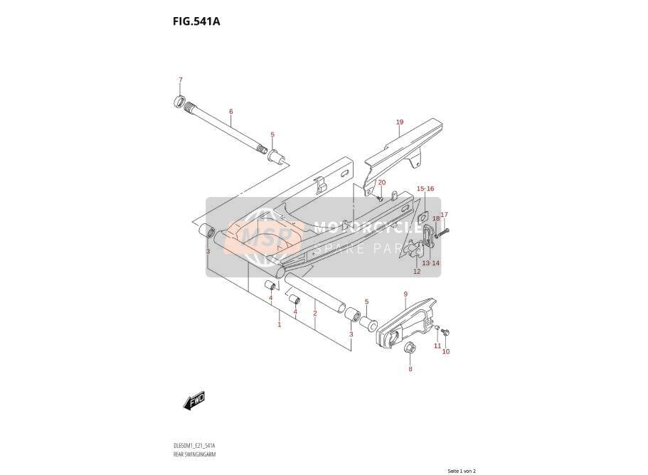 6121106G00, Shaft Pivot DL1000, Suzuki, 2
