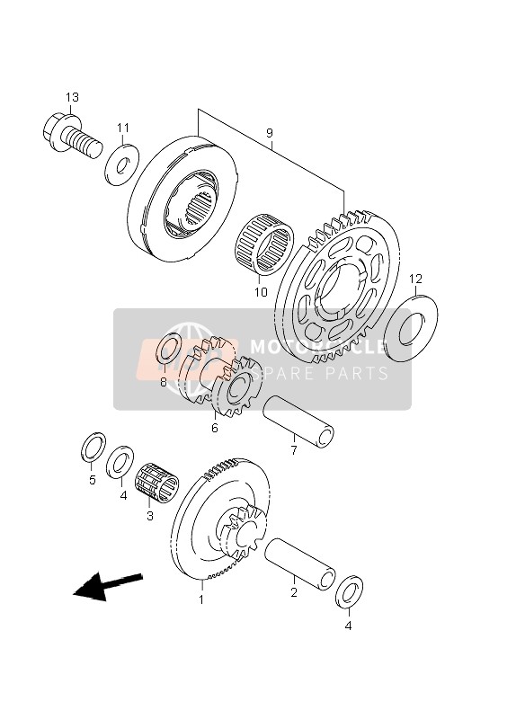 1261140F00, Gear,Starter Idle,No.1 (NT:13/ 70), Suzuki, 1