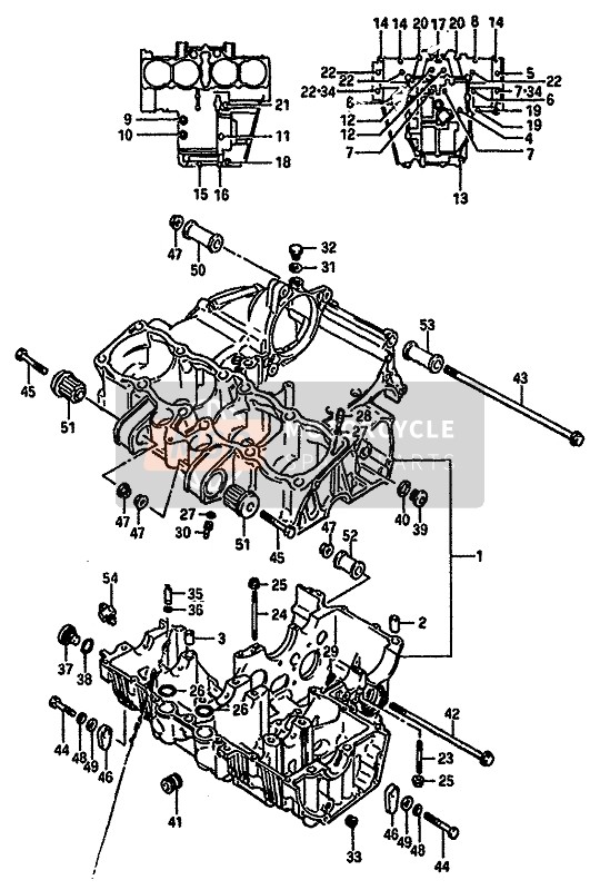 Suzuki GSX-R750 1985 Crankcase for a 1985 Suzuki GSX-R750