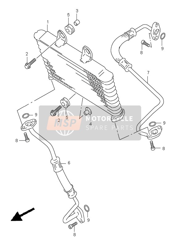 Suzuki XF650 FREEWIND 1998 Oil Cooler for a 1998 Suzuki XF650 FREEWIND