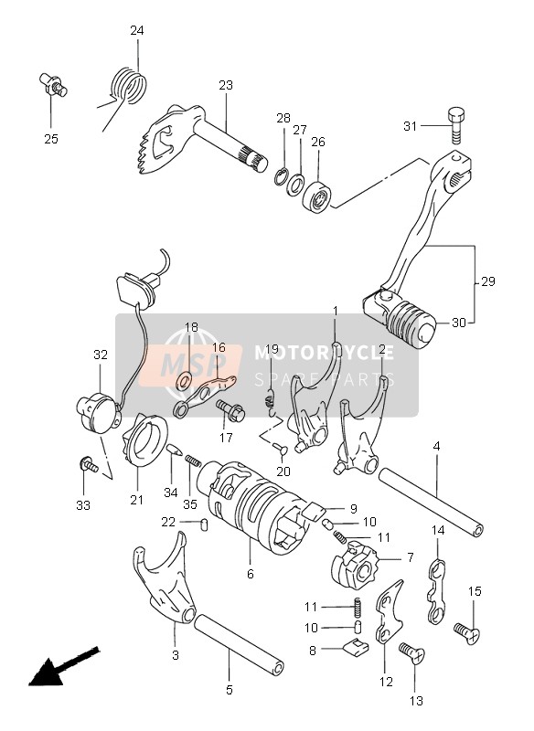2542114A02, Shaft,Gear Shift Fork(L:75), Suzuki, 0