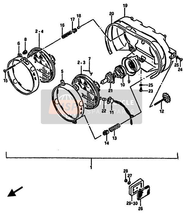 Suzuki GSX-R750 1985 Headlamp for a 1985 Suzuki GSX-R750