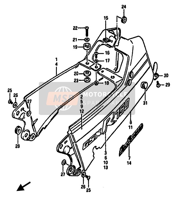 4553027A10, Platte Heckteil, Suzuki, 2