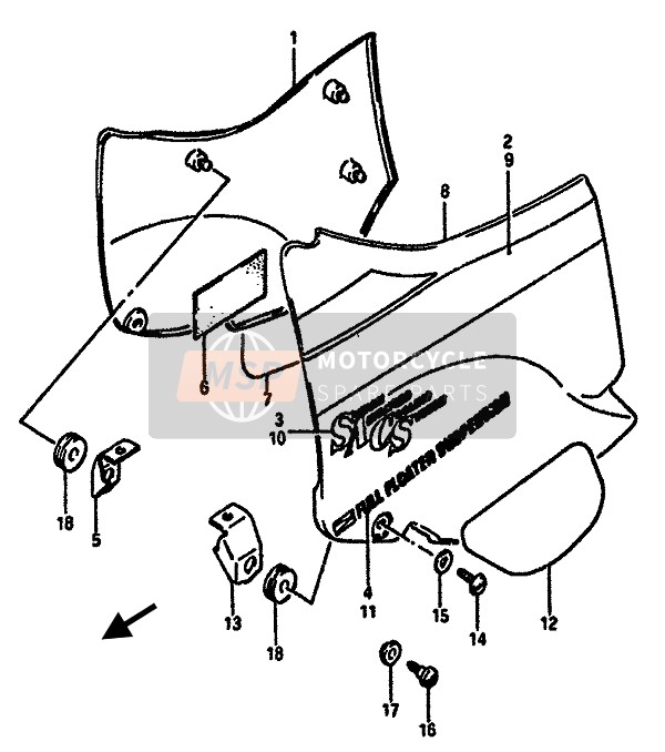 Suzuki GSX-R750 1985 Frame Cover for a 1985 Suzuki GSX-R750