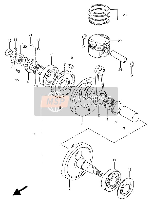 1226126G00, Kurbelwelle Kpl., Suzuki, 0