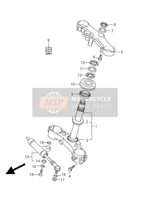 Suzuki GSX-R1000 2001 Steering Stem for a 2001 Suzuki GSX-R1000