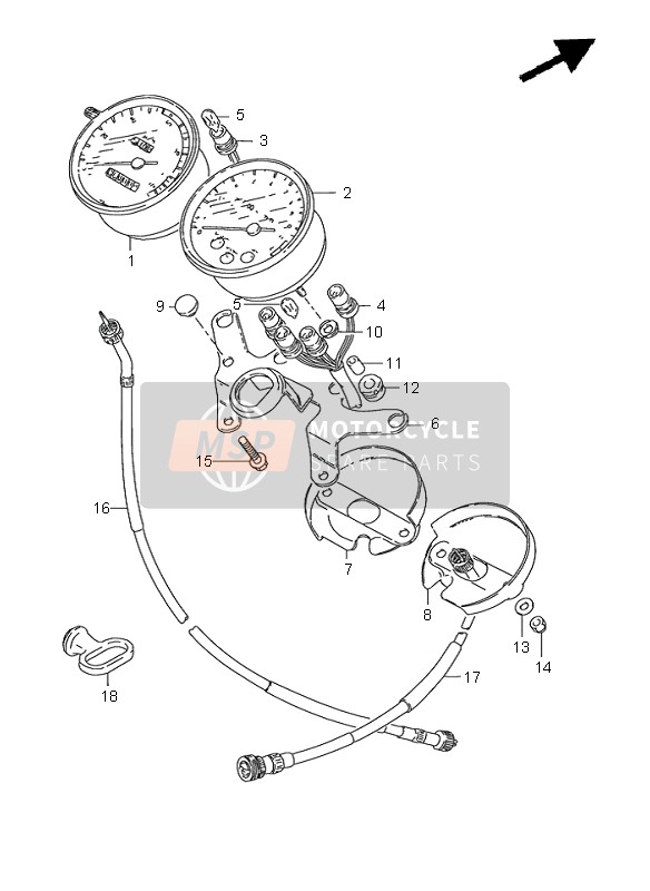 3494005300, Cable Assy, Tachometer, Suzuki, 0