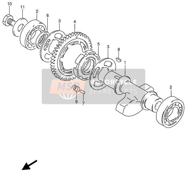 1265138202, Shaft, Crank Balancer, Suzuki, 0