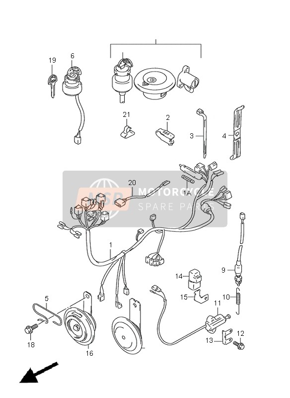 Suzuki GN125E 1999 Wiring Harness (E1-E30) for a 1999 Suzuki GN125E