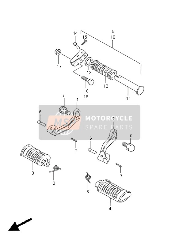 Suzuki GN125E 1999 Footrest for a 1999 Suzuki GN125E