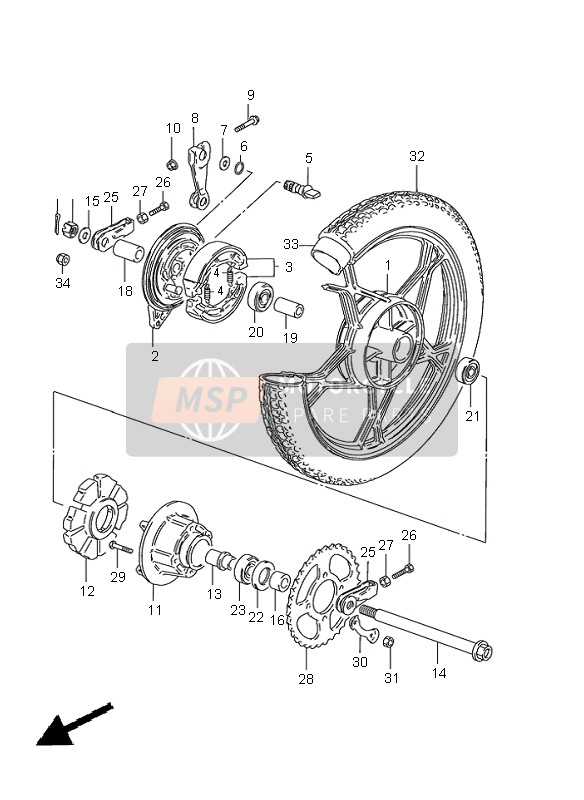 Rear Wheel (GN 125E)