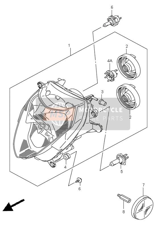 Suzuki GSX-R1000 2003 Headlamp (E24) for a 2003 Suzuki GSX-R1000