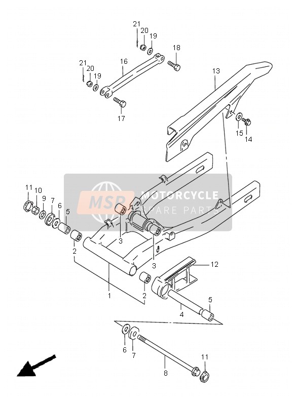 Suzuki GS500E 1999 Rear Swing Arm for a 1999 Suzuki GS500E