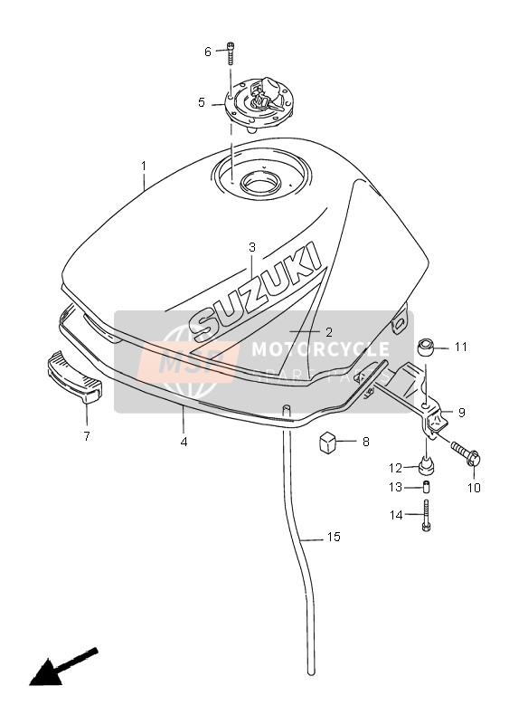 Suzuki GS500E 1999 Fuel Tank for a 1999 Suzuki GS500E