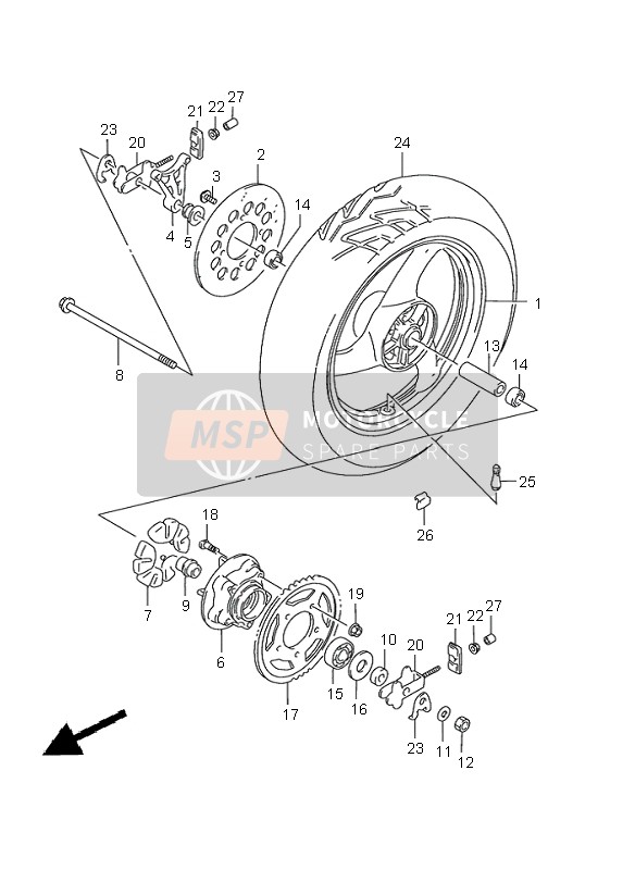 6461101D00, Naaf, Ak/wiel, Suzuki, 0