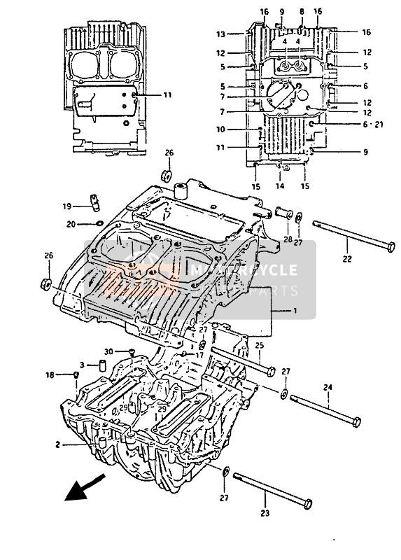 Suzuki GS450S 1985 Crankcase for a 1985 Suzuki GS450S