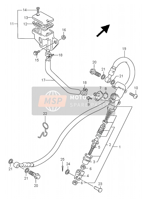 Suzuki GS500E 1995 HAUPTZYLINDER HINTEN für ein 1995 Suzuki GS500E