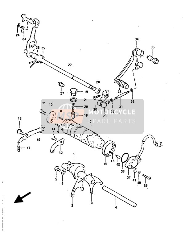 2551044100, Shaft, Gear Shifting, Suzuki, 0