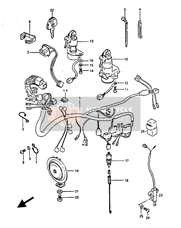 Suzuki GS450S 1985 Wiring Harness for a 1985 Suzuki GS450S