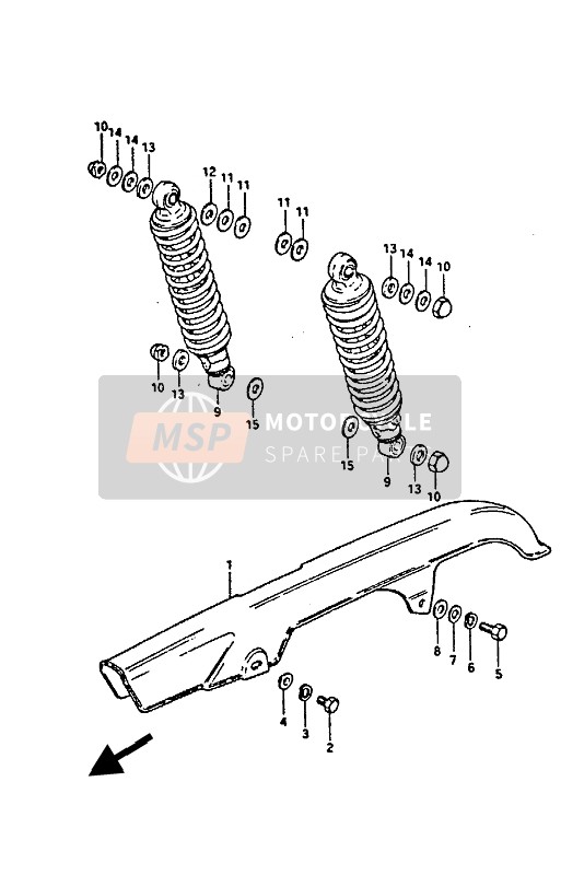 Suzuki GS450S 1985 Chain Case & Shock Absorber for a 1985 Suzuki GS450S