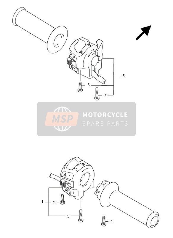 Suzuki GSF1200(N)(S)(Z) BANDIT 2004 Handle Switch (GSF1200-Z) for a 2004 Suzuki GSF1200(N)(S)(Z) BANDIT