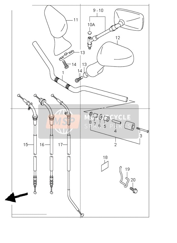 Suzuki GSF1200(N)(S)(Z) BANDIT 2004 Handlebar for a 2004 Suzuki GSF1200(N)(S)(Z) BANDIT