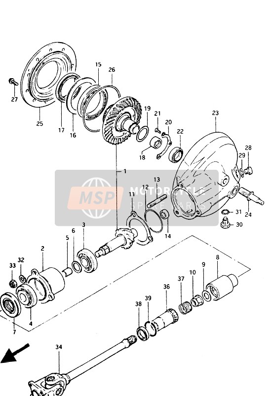 Suzuki GS1100G 1985 Final Drive Gear for a 1985 Suzuki GS1100G