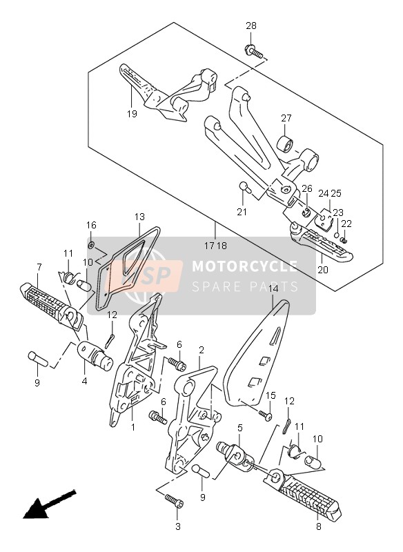 4357002F01, Quard, Footrest Rh, Suzuki, 0